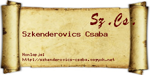 Szkenderovics Csaba névjegykártya